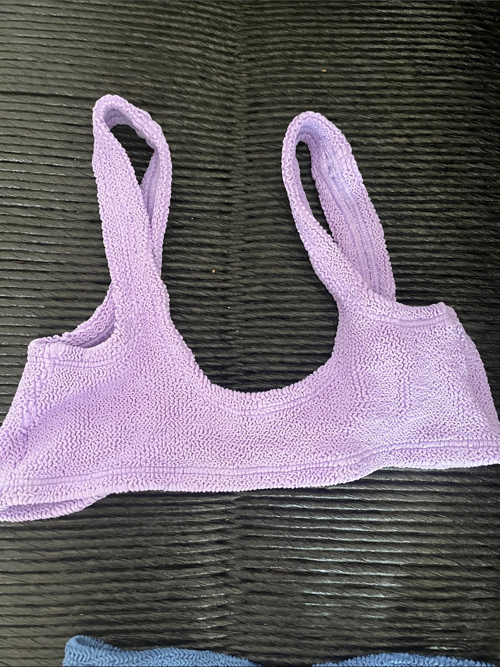 Hunza G Lilac Top with Periwinkle Blue Bottom OS Swim Set - Pristine - Picture 5 of 6